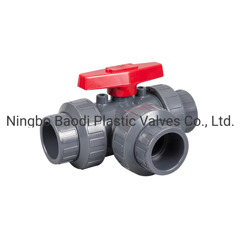 Three Way Ball Valve, UPVC, 3-Way, Pn10/150psi/JIS10K